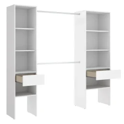 Garnero Arredamenti Cabine Armadio-Cabina armadio 200x185h cm 10 ripiani 2 cassetti allungabile bianco Martin