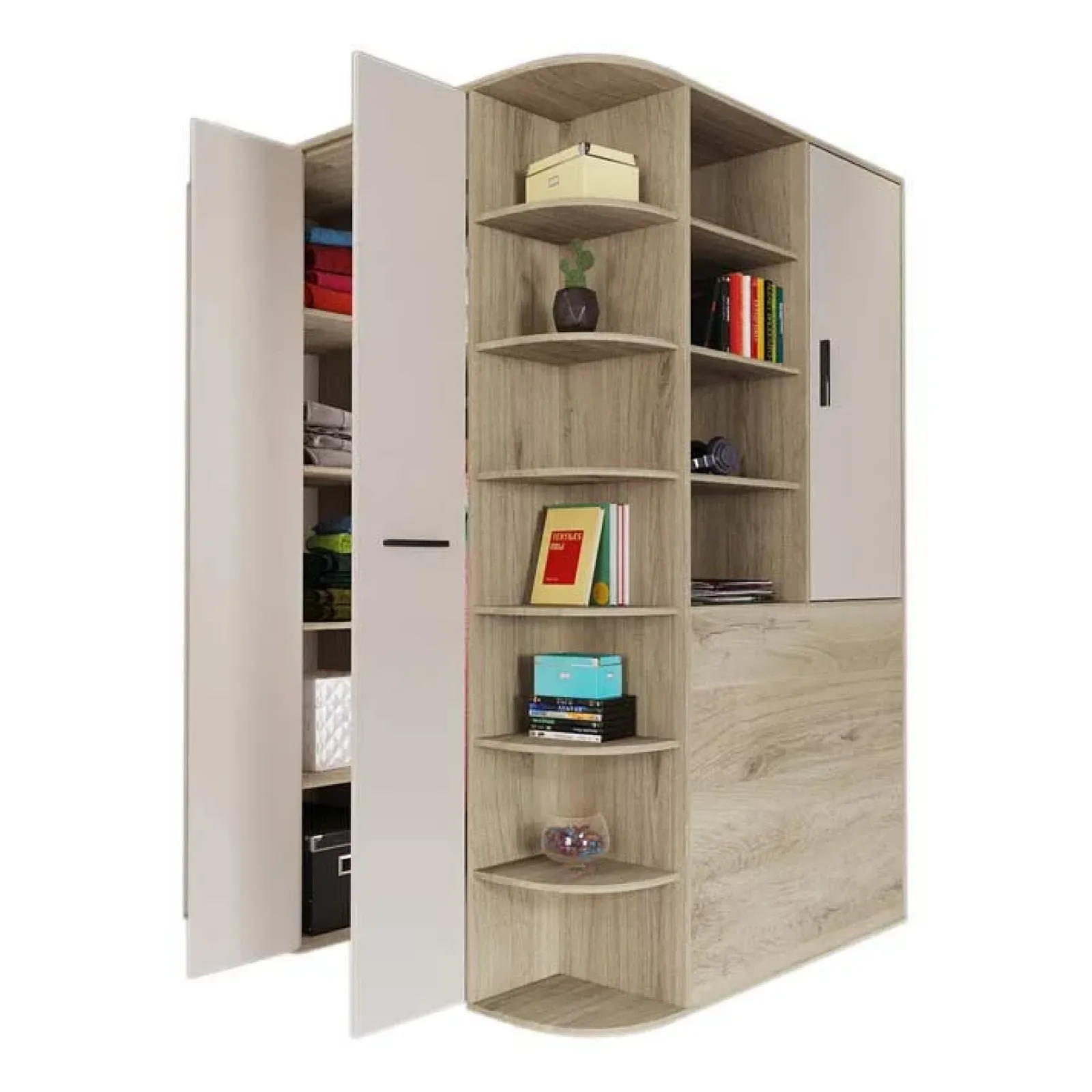 Garnero Arredamenti Cabine Armadio-Cabina armadio 148x199h cm ad angolo rovere champagne beige Fabio Gihome®