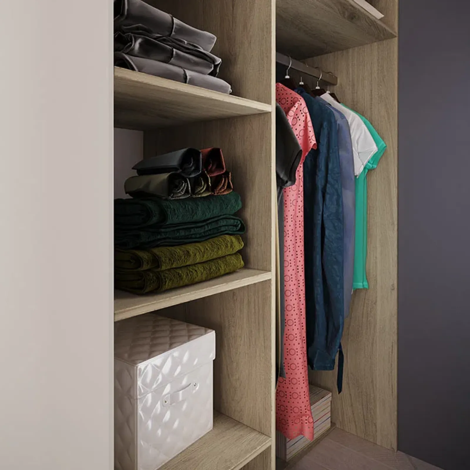 Garnero Arredamenti Cabine Armadio-Cabina armadio 148x199h cm ad angolo rovere champagne beige Fabio Gihome®