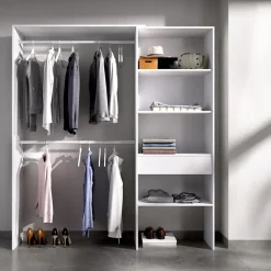 Garnero Arredamenti Cabine Armadio-Cabina armadio 160x187h cm allungabile moderno aperto bianco Mobik Bianco Opaco