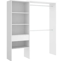 Garnero Arredamenti Cabine Armadio-Cabina armadio 160x187h cm allungabile moderno aperto bianco Mobik Bianco Opaco