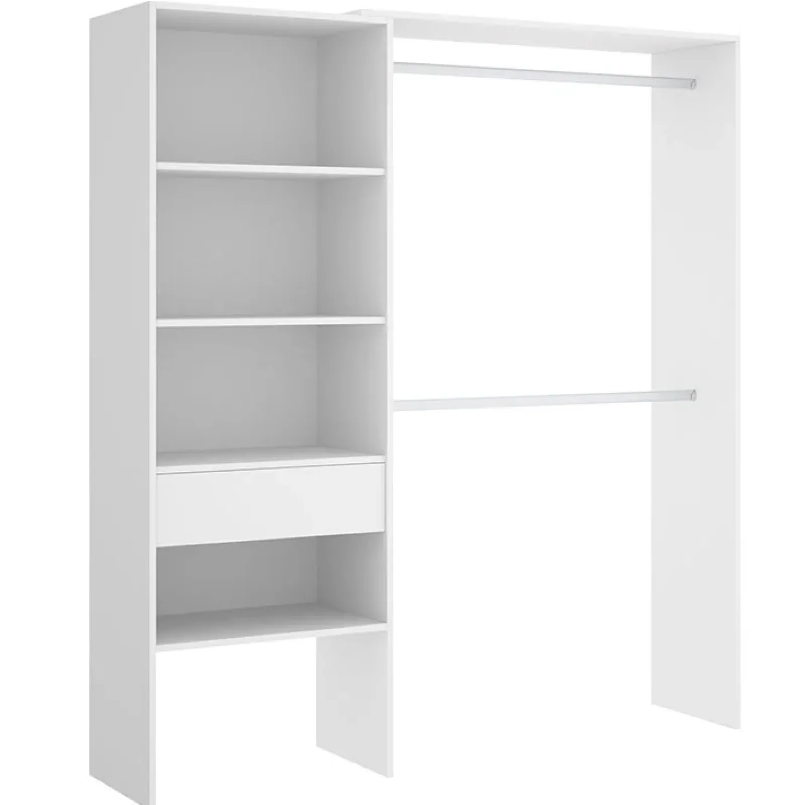 Garnero Arredamenti Cabine Armadio-Cabina armadio 160x187h cm allungabile moderno aperto bianco Mobik Bianco Opaco