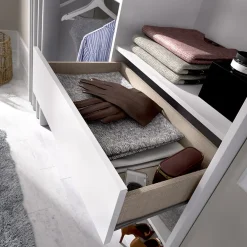 Garnero Arredamenti Cabine Armadio-Cabina armadio 160x205h cm allungabile moderno aperto con tenda bianco Gover Bianco Opaco