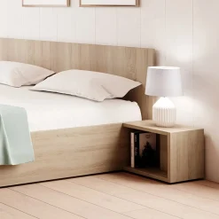 Garnero Arredamenti Camere Da Letto Complete|Camera Da Letto Completa-Camera completa matrimoniale con contenitore rovere bianco opaco Vieste