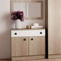 Garnero Arredamenti Camere Da Letto Complete|Camera Da Letto Completa-Camera completa matrimoniale con contenitore rovere bianco opaco Vieste