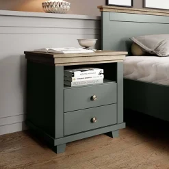 Garnero Arredamenti Camere Da Letto Complete|Camera Da Letto Completa-Camera completa matrimoniale moderna verde quercia con specchio Texel