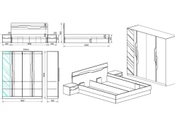 Garnero Arredamenti Camere Da Letto Complete|Camera Da Letto Completa-Camera completa matrimoniale moderna rovere grafite Ravenna
