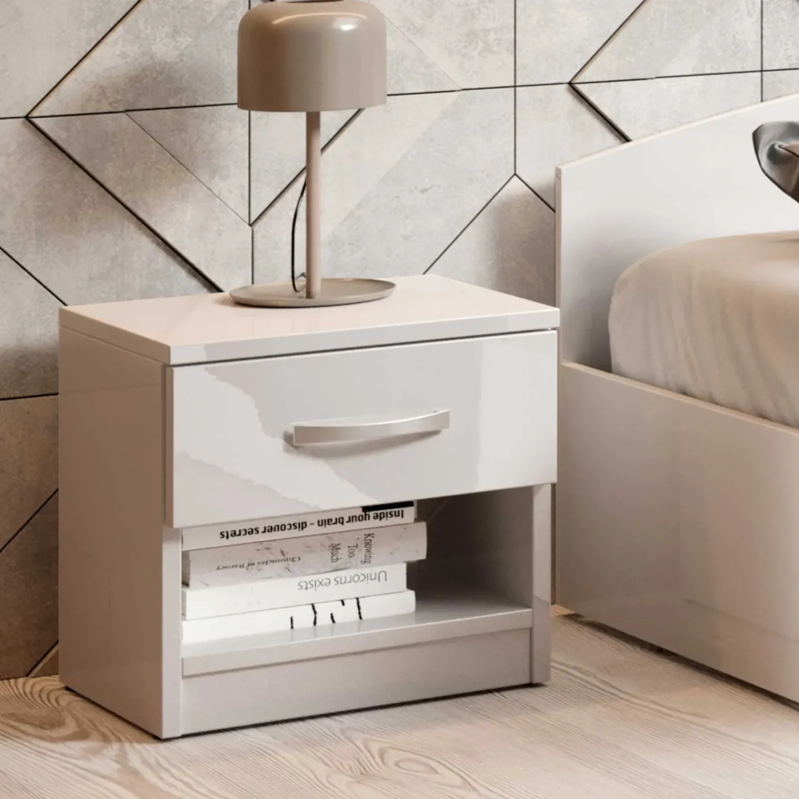 Garnero Arredamenti Camere Da Letto Complete|Camera Da Letto Completa-Camera completa matrimoniale moderna Sorrento Bianco Lucido