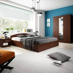 Garnero Arredamenti Camere Da Letto Complete|Camera Da Letto Completa-Camera completa matrimoniale moderna Sorrento Wengè