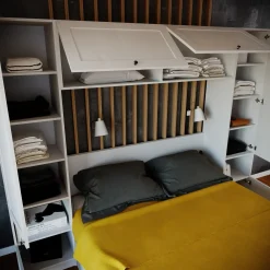 Garnero Arredamenti Camere Da Letto Complete|Camera Da Letto Completa-Camera da letto a ponte completa matrimoniale bianco opaco Dreamland