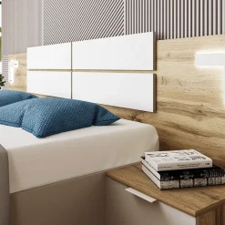 Garnero Arredamenti Camere Da Letto Complete|Camera Da Letto Completa-Camera da letto completa matrimoniale quercia bianco opaco Volga