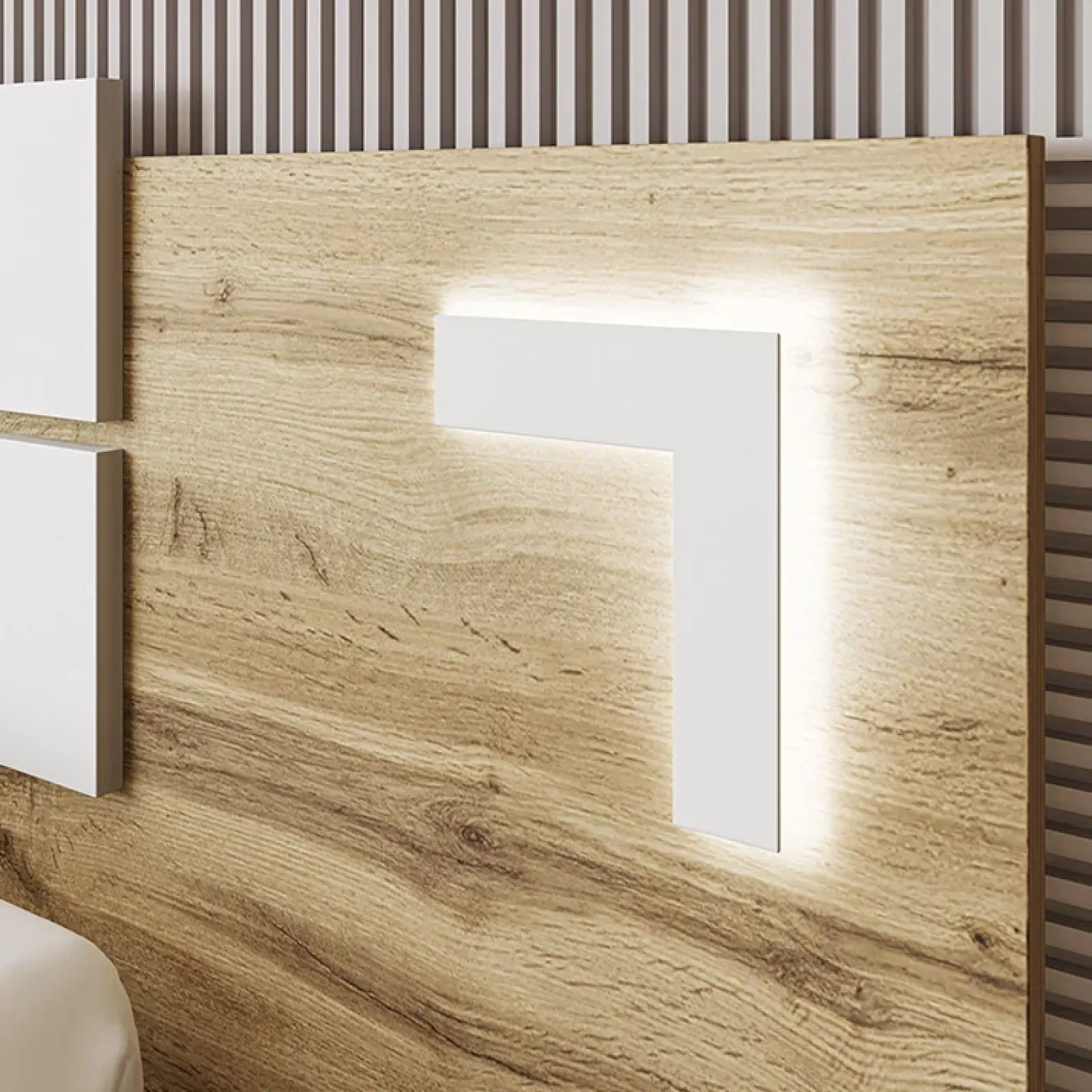 Garnero Arredamenti Camere Da Letto Complete|Camera Da Letto Completa-Camera da letto completa matrimoniale quercia bianco opaco Volga