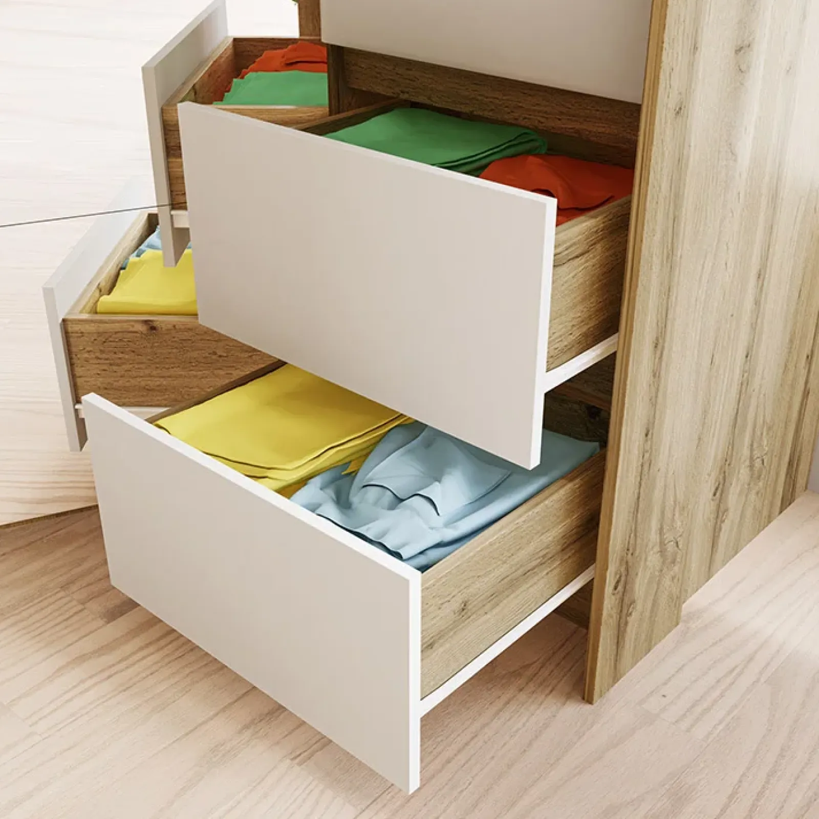 Garnero Arredamenti Camere Da Letto Complete|Camera Da Letto Completa-Camera da letto completa matrimoniale quercia bianco opaco Volga