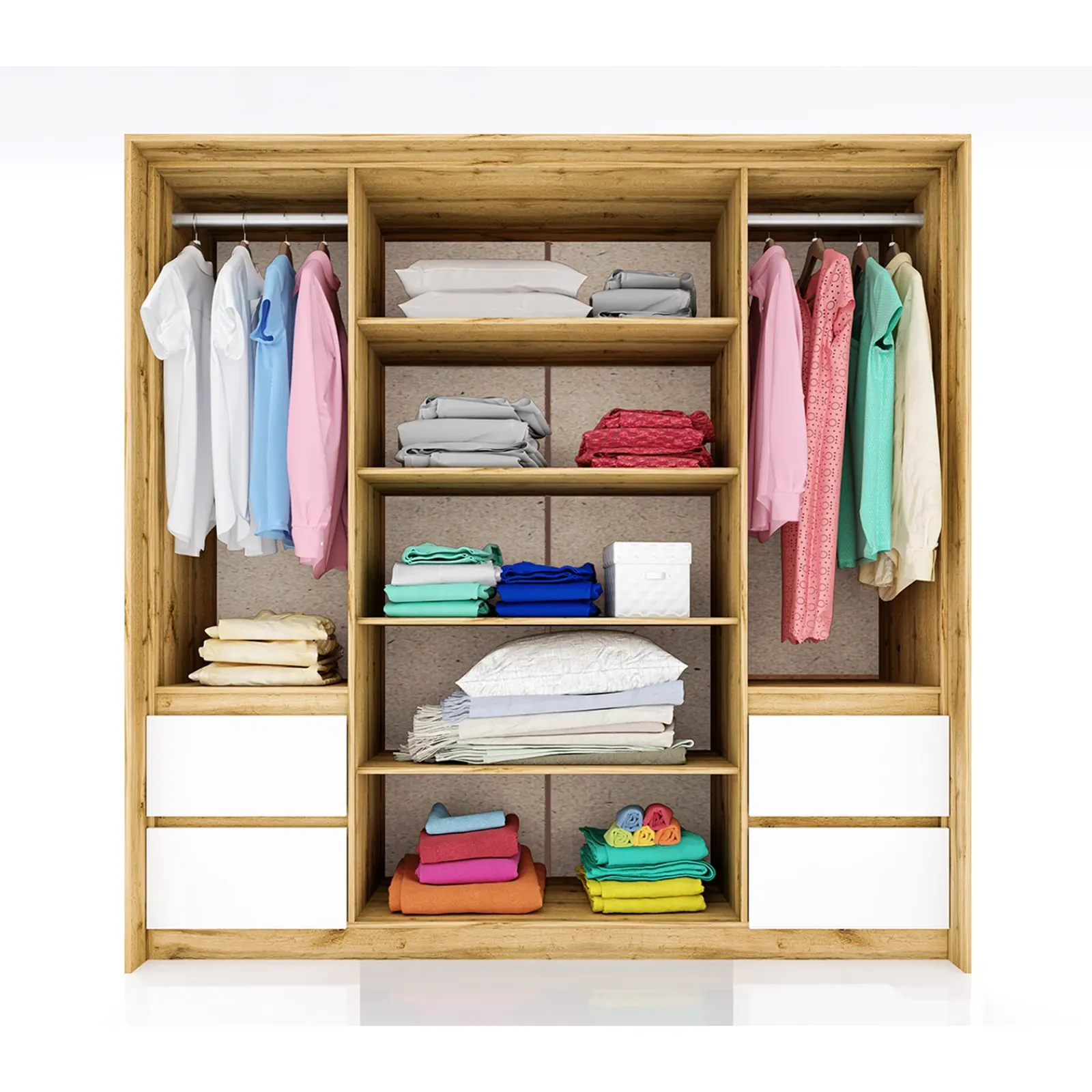 Garnero Arredamenti Camere Da Letto Complete|Camera Da Letto Completa-Camera da letto completa matrimoniale quercia bianco opaco Volga