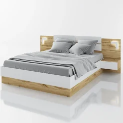 Garnero Arredamenti Camere Da Letto Complete|Camera Da Letto Completa-Camera da letto completa matrimoniale quercia bianco opaco Volga