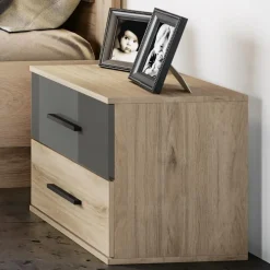 Garnero Arredamenti Camere Da Letto Complete|Camera Da Letto Completa-Camera da letto completa matrimoniale rovere antracite lucido Senna