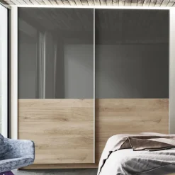 Garnero Arredamenti Camere Da Letto Complete|Camera Da Letto Completa-Camera da letto completa matrimoniale rovere antracite lucido Senna