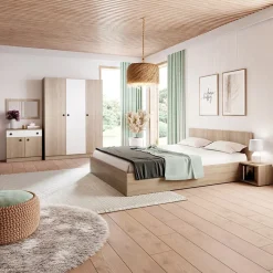 Garnero Arredamenti Camere Da Letto Complete|Camera Da Letto Completa-Camera da letto completa matrimoniale rovere bianco opaco Vieste