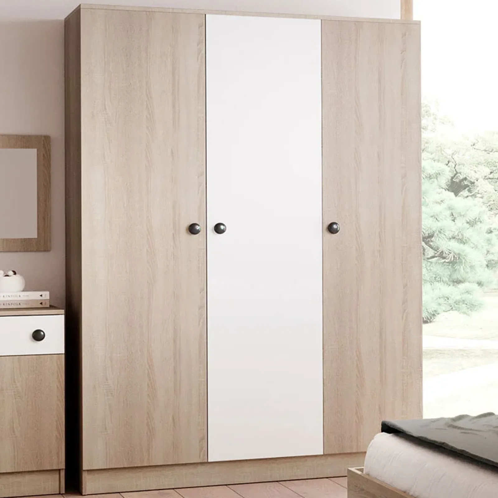 Garnero Arredamenti Camere Da Letto Complete|Camera Da Letto Completa-Camera da letto completa matrimoniale rovere bianco opaco Vieste