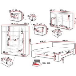 Garnero Arredamenti Camere Da Letto Complete|Camera Da Letto Completa-Camera da letto completa matrimoniale bianco rovere Relaxio