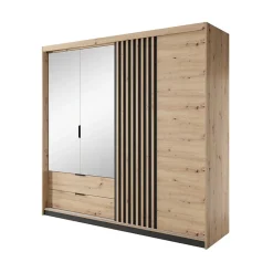 Garnero Arredamenti Camere Da Letto Complete|Camera Da Letto Completa-Camera da letto completa matrimoniale moderna rovere antracite Rubik