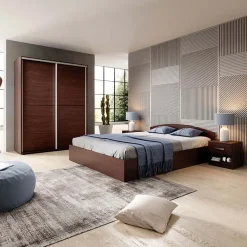 Garnero Arredamenti Camere Da Letto Complete|Camera Da Letto Completa-Camera da letto completa matrimoniale moderna wengè Roma Noce