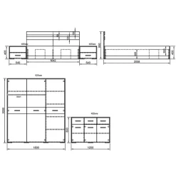 Garnero Arredamenti Camere Da Letto Complete|Camera Da Letto Completa-Camera da letto completa matrimoniale pino bianco rovere sonoma Dublino