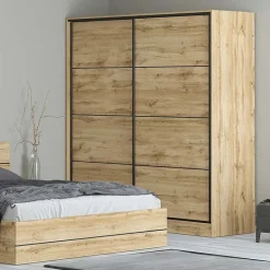 Garnero Arredamenti Camere Da Letto Complete|Camera Da Letto Completa-Camera da letto completa matrimoniale moderna quercia Tamika