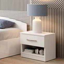 Garnero Arredamenti Camere Da Letto Complete|Camera Da Letto Completa-Camera da letto completa matrimoniale moderna Roma Bianco Lucido