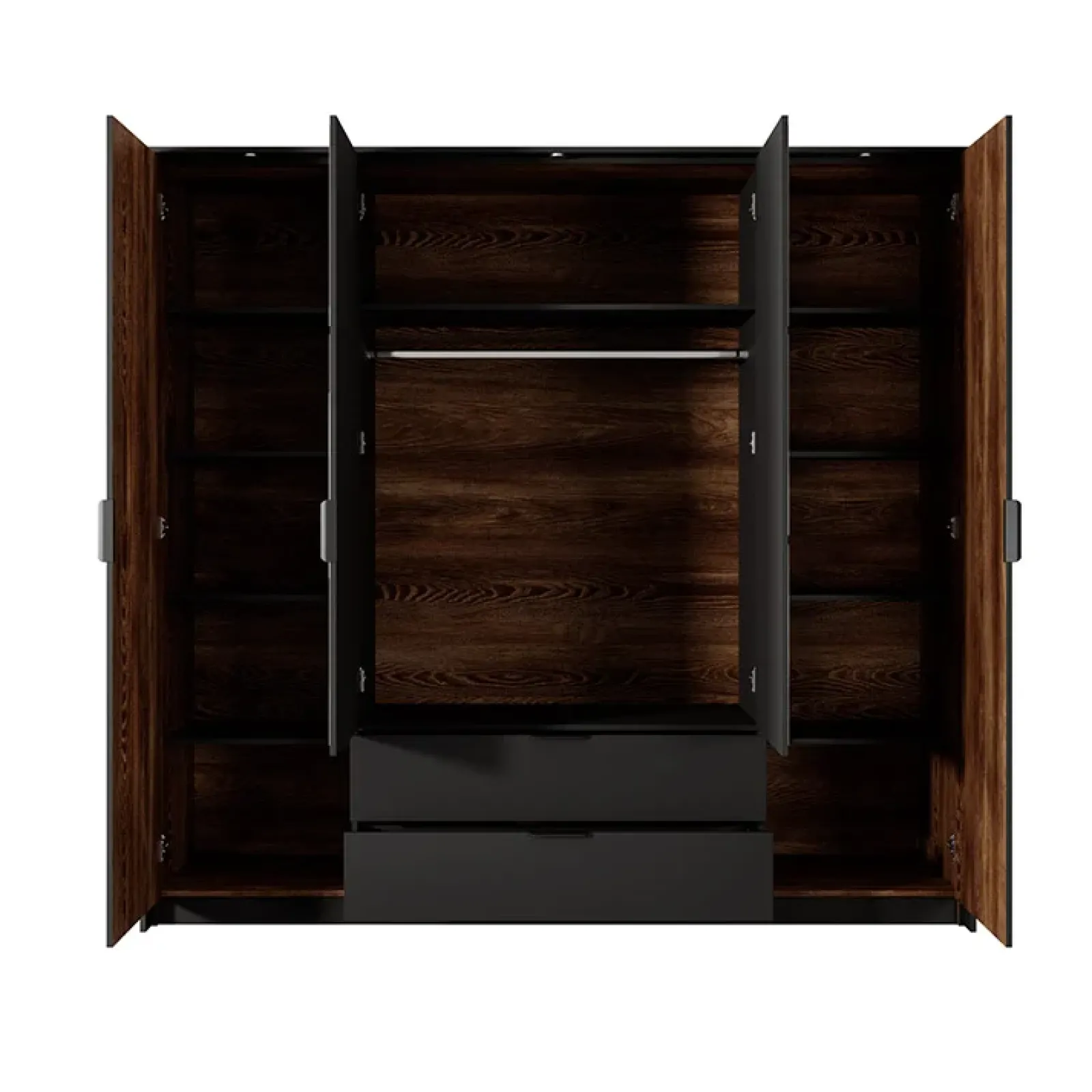 Garnero Arredamenti Camere Da Letto Complete|Camera Da Letto Completa-Camera da letto completa matrimoniale moderna quercia nero Smooty