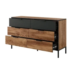 Garnero Arredamenti Camere Da Letto Complete|Camera Da Letto Completa-Camera da letto completa matrimoniale moderna quercia nero Smooty