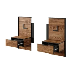 Garnero Arredamenti Camere Da Letto Complete|Camera Da Letto Completa-Camera da letto completa matrimoniale moderna quercia nero Smooty