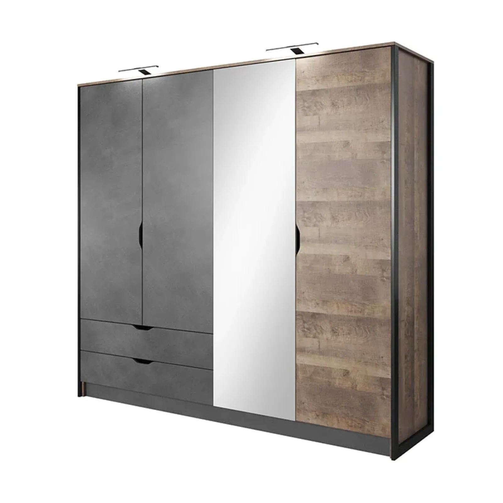 Garnero Arredamenti Camere Da Letto Complete|Camera Da Letto Completa-Camera da letto completa matrimoniale moderna grigio quercia Dable