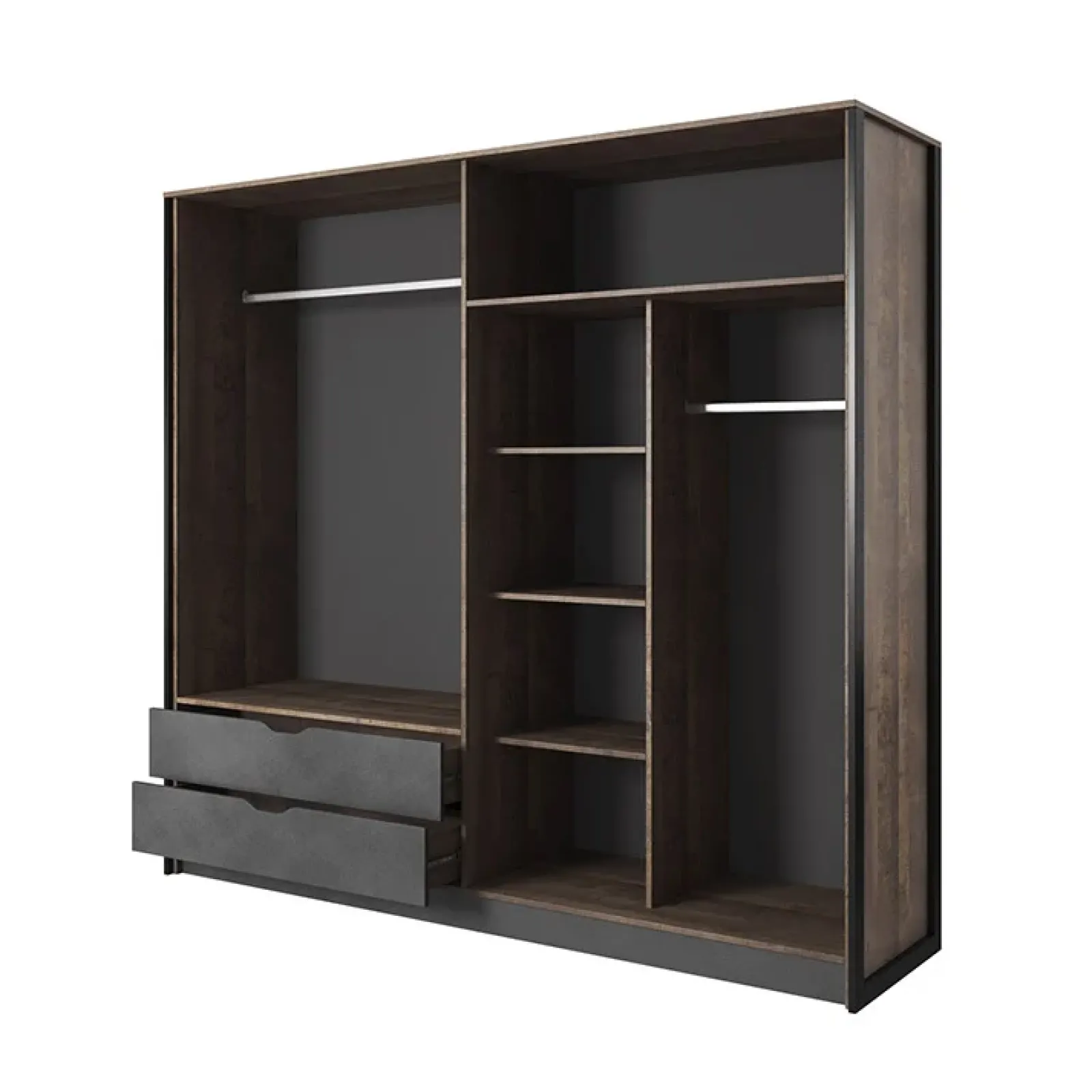 Garnero Arredamenti Camere Da Letto Complete|Camera Da Letto Completa-Camera da letto completa matrimoniale moderna grigio quercia Dable