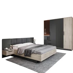 Garnero Arredamenti Camere Da Letto Complete|Camera Da Letto Completa-Camera da letto matrimoniale completa rovere antracite opaco Urbino