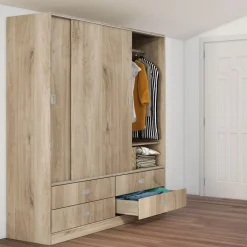 Garnero Arredamenti Camere Da Letto Complete|Camera Da Letto Completa-Camera da letto moderna completa matrimoniale rovere sonoma Danubio