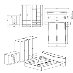 Garnero Arredamenti Camere Da Letto Complete|Camera Da Letto Completa-Camera da letto moderna completa matrimoniale Camilla 2 Noce