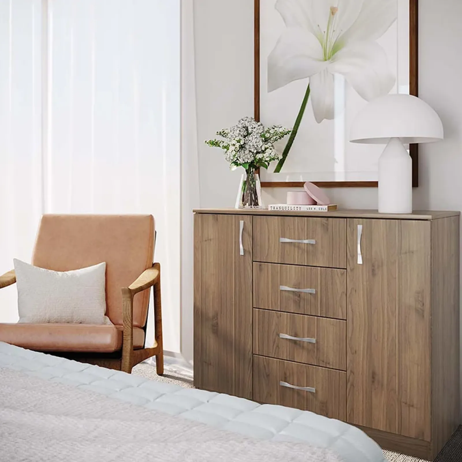 Garnero Arredamenti Camere Da Letto Complete|Camera Da Letto Completa-Camera da letto moderna completa matrimoniale Camilla 2 Noce