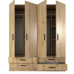 Garnero Arredamenti Camerette In Legno-Camera doppio letto completa design Caronte Rovere Rustico