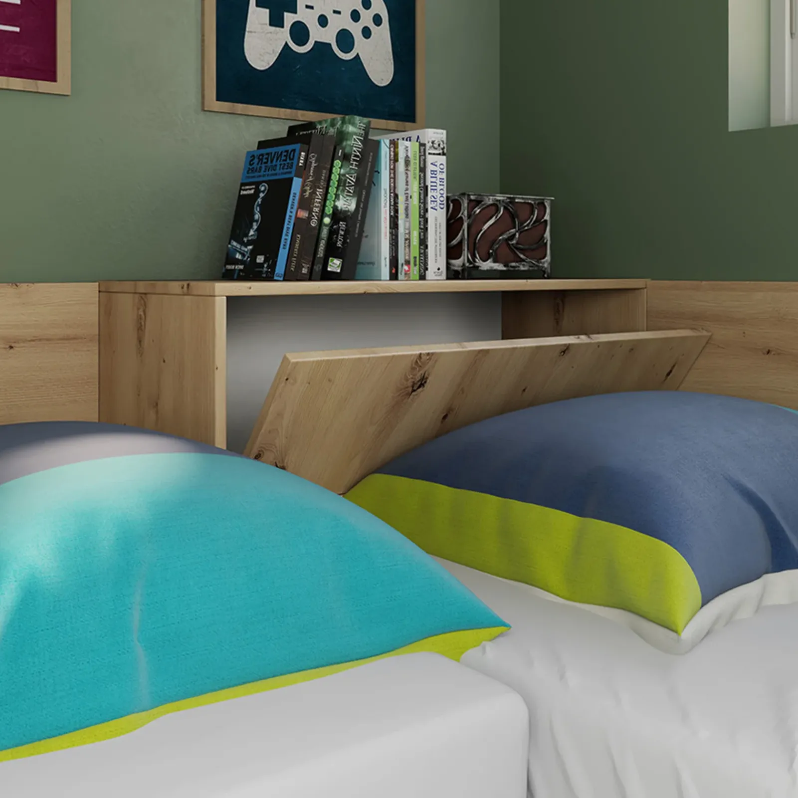 Garnero Arredamenti Camerette In Legno-Camera doppio letto completa design Caronte Rovere Rustico