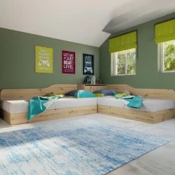 Garnero Arredamenti Camerette In Legno-Camera doppio letto completa design Caronte Rovere Rustico