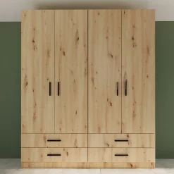 Garnero Arredamenti Camerette In Legno-Camera doppio letto completa design Caronte Rovere Rustico