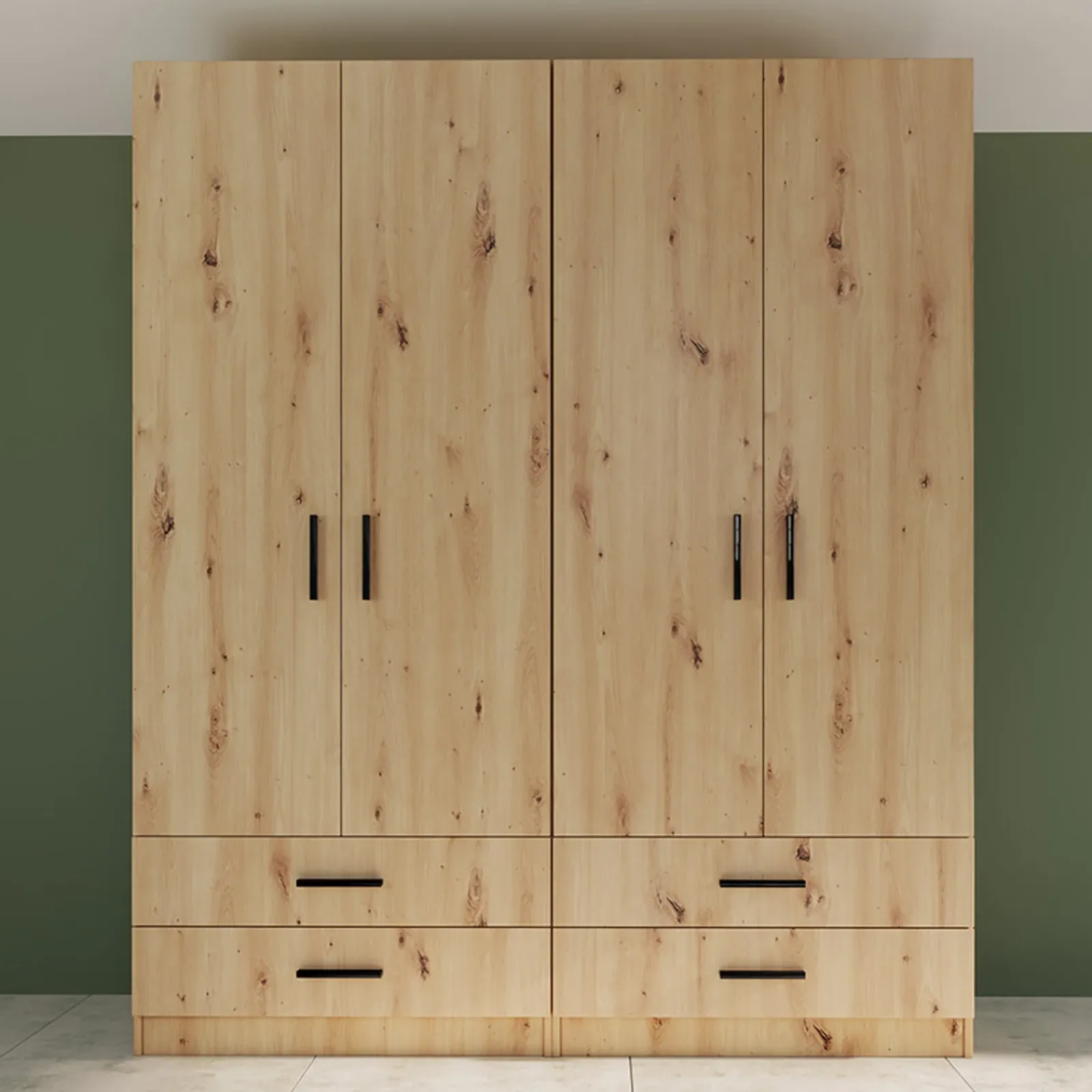 Garnero Arredamenti Camerette In Legno-Camera doppio letto completa design Caronte Rovere Rustico