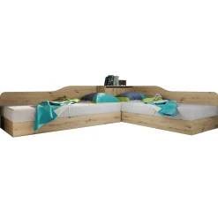 Garnero Arredamenti Camerette In Legno-Camera doppio letto completa design Caronte Rovere Rustico