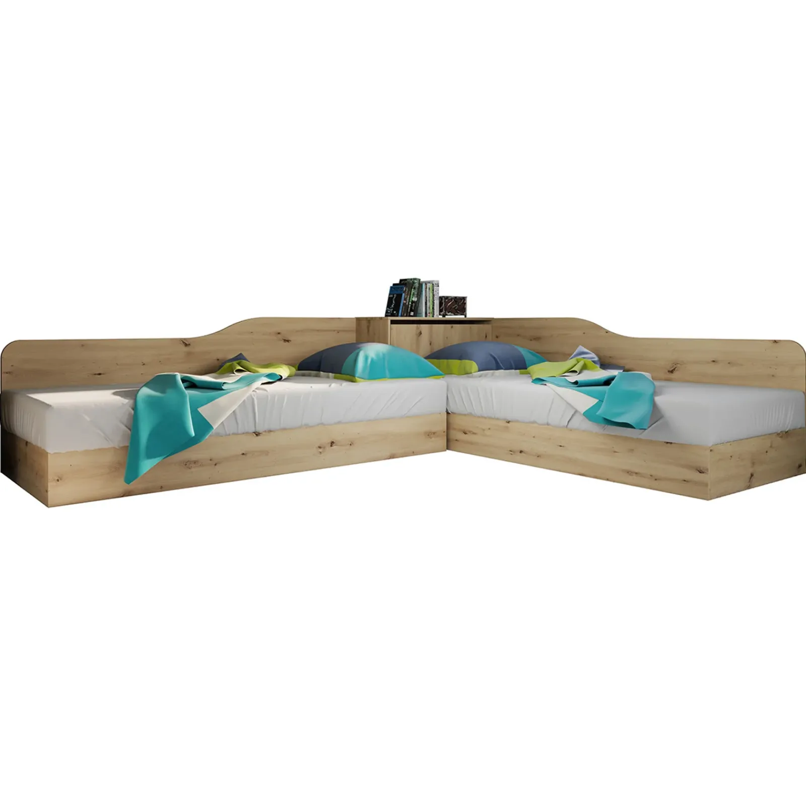 Garnero Arredamenti Camerette In Legno-Camera doppio letto completa design Caronte Rovere Rustico