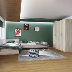 Garnero Arredamenti Camerette In Legno-Camera doppio letto completa moderna sonoma Malcom Rovere