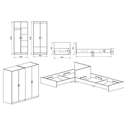 Garnero Arredamenti Camerette In Legno-Camera doppio letto completa moderna Malcom Rovere Rustico