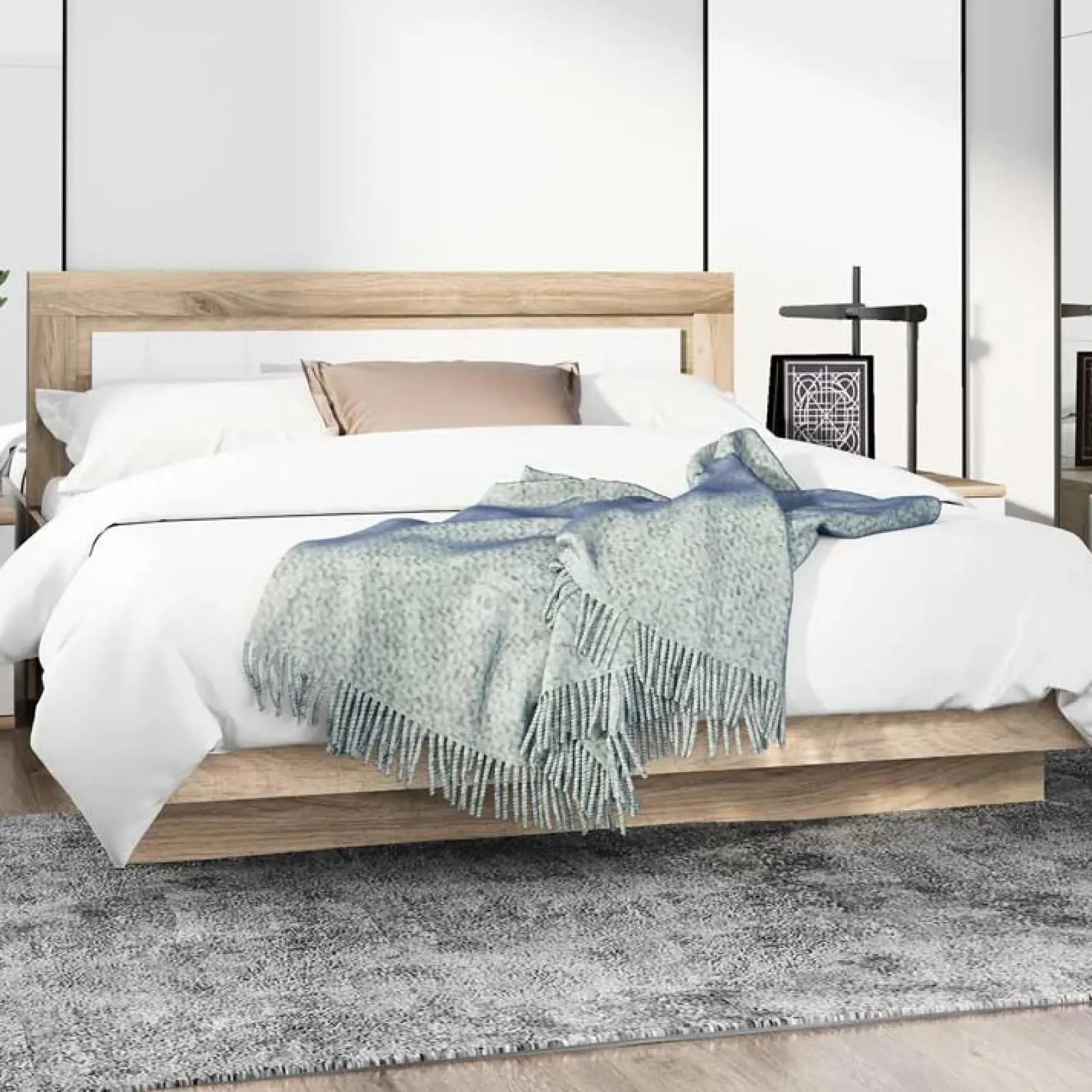 Garnero Arredamenti Camere Da Letto Complete|Camera Da Letto Completa-Camera letto completa matrimoniale rovere sonoma bianco lucido Panama