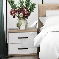 Garnero Arredamenti Camere Da Letto Complete|Camera Da Letto Completa-Camera letto completa matrimoniale rovere sonoma bianco lucido Panama