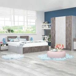 Garnero Arredamenti Camere Da Letto Complete|Camera Da Letto Completa-Camera matrimoniale completa moderna cemento ossido Gorizia